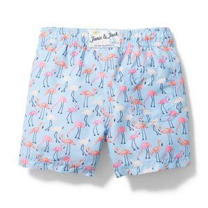 Janie & Jack–Flamingo Swim Trunk (Bluen Away Flamingo Print)